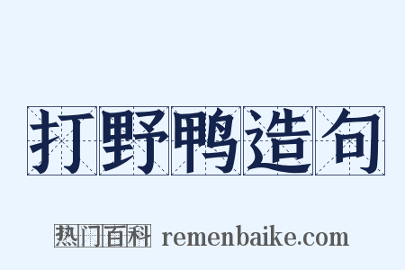 打野鸭造句是什么意思的图片